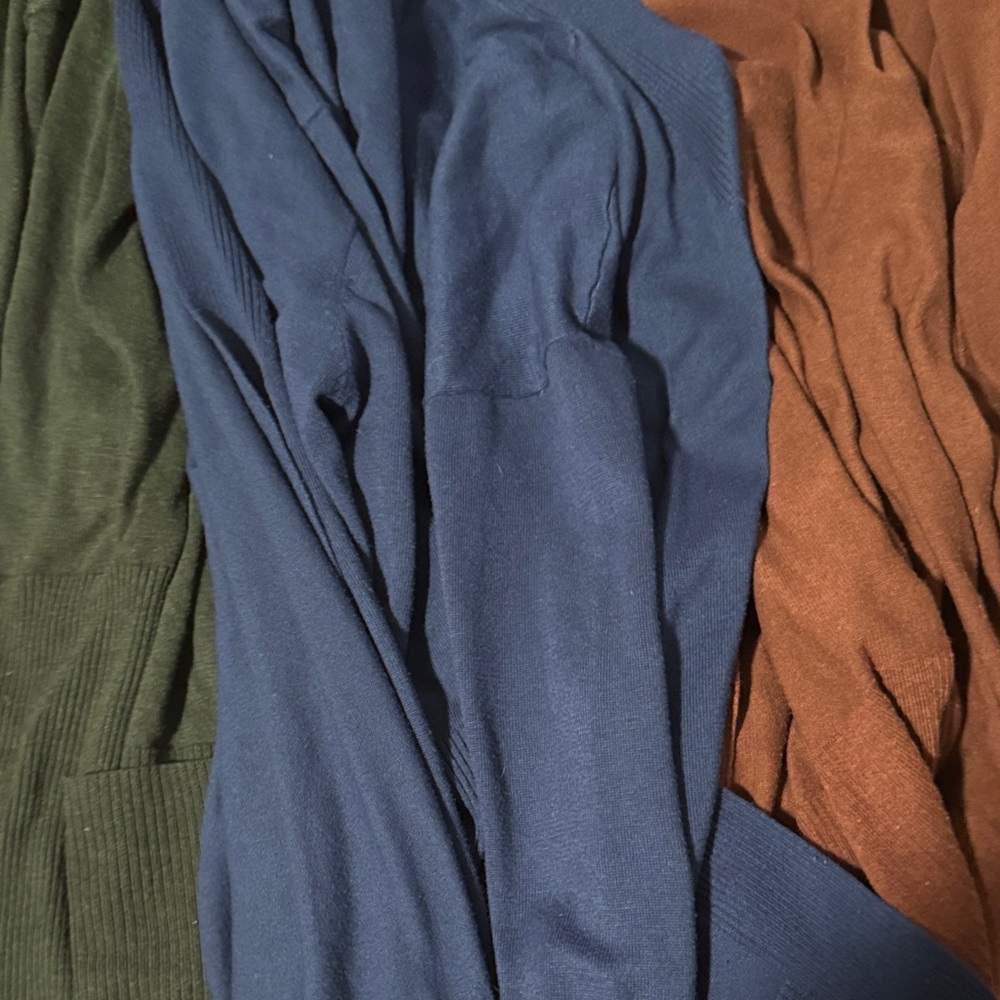 Terra & Sky Blue, Brown, and Green cardigan set